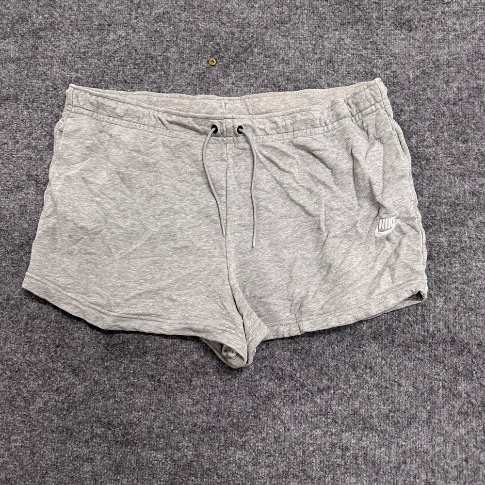 Nike Shorts Womens Size XL Gray Jersey Knit Drawstring Athletic Loungewear Good